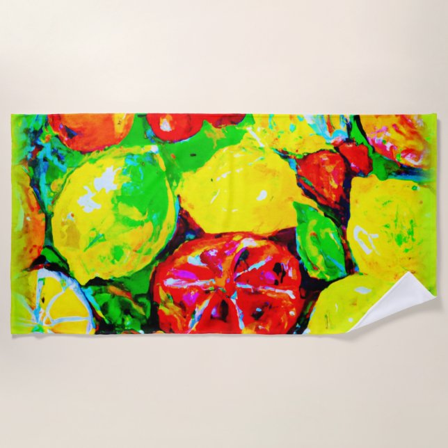 Serviette De Plage "Fruits d'été" Belle Art. Acheter Maintenant (Devant)