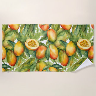 Serviette De Plage Fruits et feuilles de mangue 