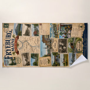 Serviette De Plage Fryeburg Maine à travers les ans Carte Postale Anc