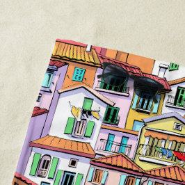 Serviette De Plage Fun and colorful pattern Watercolor painting chic