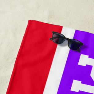 Serviette De Plage Fun Bright Purple Red PICKLEBALL Stripes de course