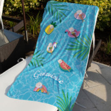 Fun Nom personnalisé Tropical Summer Pool Flottes