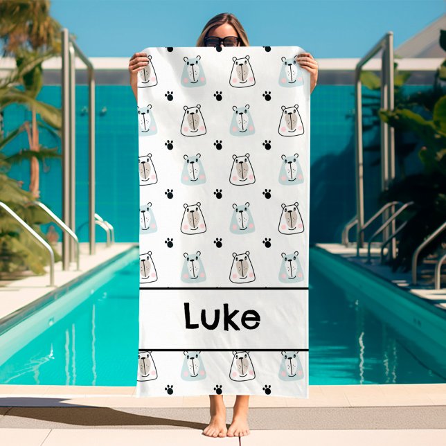 Serviette De Plage Funny Bears Kids (kids beach towel with name)