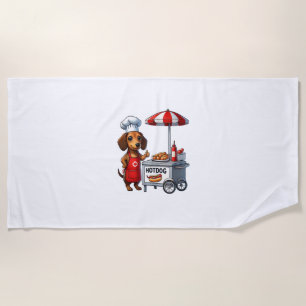 Serviette De Plage Funny Dachshund Chien Weiner Saucisse Hotdog Sandw