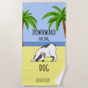 Serviette De Plage Funny Dog Beach Yoga