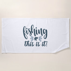 Serviette De Plage Funny Fishing Shirt avec slogan