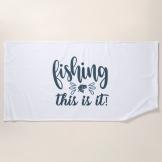 Serviette De Plage Funny Fishing Shirt avec slogan