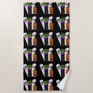 Serviette De Plage Funny Frankenstein Citrouille fantôme Homme invisi