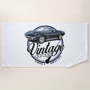 Serviette De Plage garage Vintage Corvette
