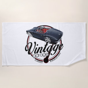 Serviette De Plage Garage vintage Corvette