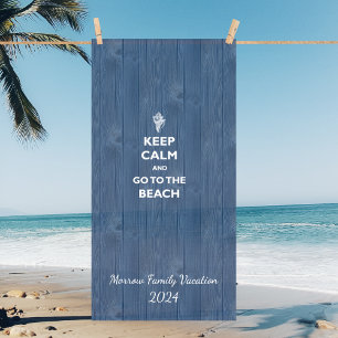 Serviette De Plage Garder Calm Beach Shell Blue Wood Name Beach Towne