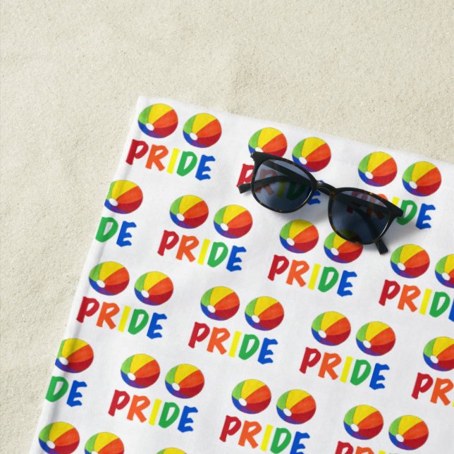 Serviette De Plage Gay pride Rainbow Beach Ball Beachball LGBT (En situation)