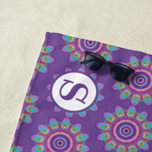 Serviette de plage géante 70x30 en motif psychédél