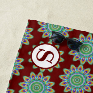 Serviette de plage géante 70x30 en motif psychédél