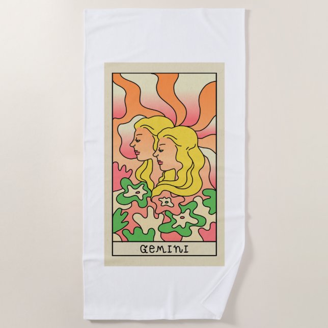Serviette de plage Gemini Zodiac (Devant)