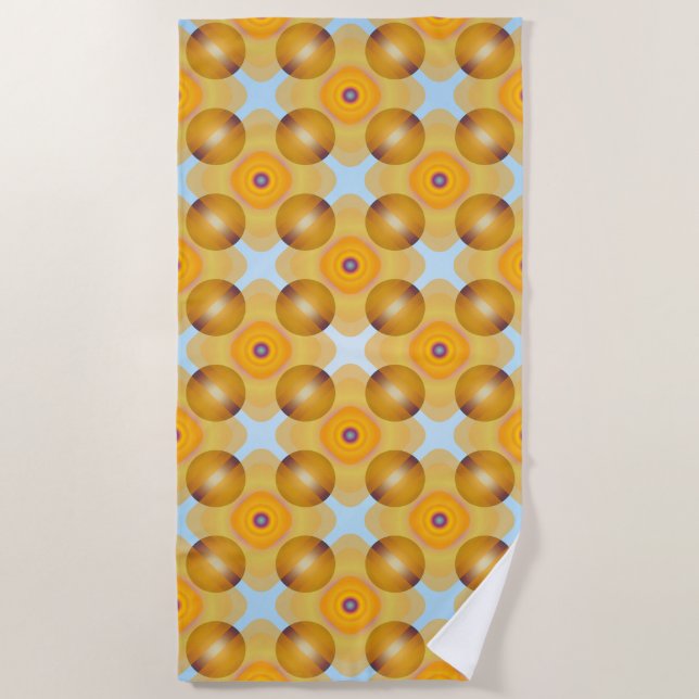 Serviette De Plage Géométrique jaune inhabituel (Devant)