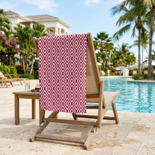 Serviette De Plage Géométrique Tendance Rouge Cramoisi