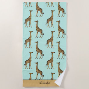 Serviette De Plage Giraffes africaines
