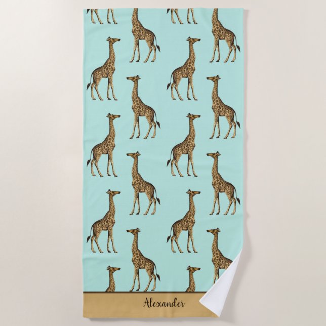 Serviette De Plage Giraffes africaines (Devant)