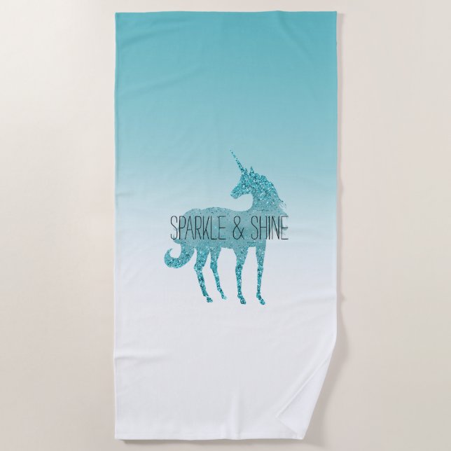 Serviette De Plage Girly Glitz Aqua Turquoise Parties scintillant Uni (Devant)