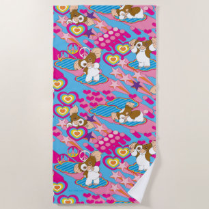 Serviette De Plage Gizmo   Pink Peace & Love Motif