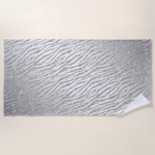 Serviette De Plage Glam poster de animal Parties scintillant argent
