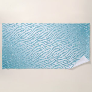 Serviette De Plage Glam poster de animal Parties scintillant bleue