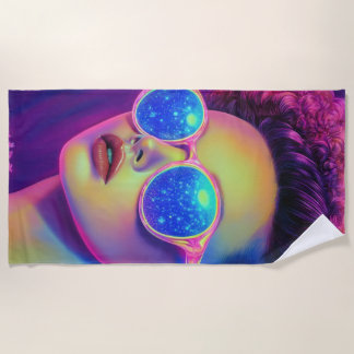 Serviette De Plage Glamour Neon Galaxy