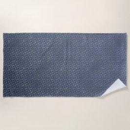 Serviette De Plage Gold Moon et Stars Night Sky