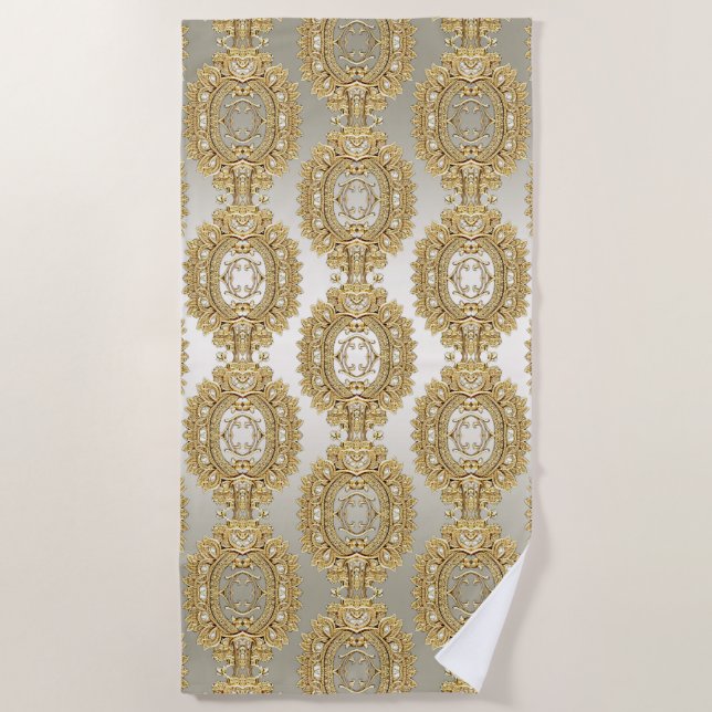 Serviette de plage Gold Ornate (Devant)