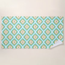 Gold & Turquoise Chic Ikat Motif