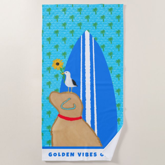 Serviette De Plage Golden Vibes Only Beach Towel (Devant)