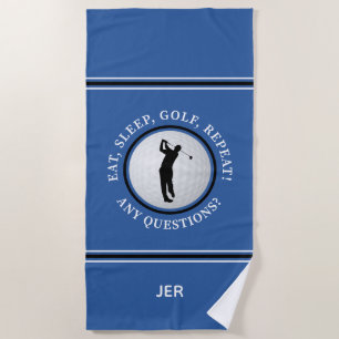 Serviette De Plage Golfeur Masculin Sportif Pro Balle de Golf Mignon 