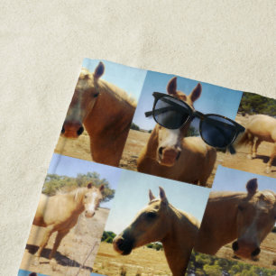 Serviette De Plage **"Grace d'or : un collage photo de Palomino"**