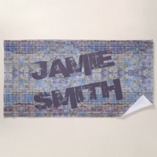 Serviette De Plage Graffiti Abstrait coloré Wall Street Art