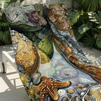 Serviette De Plage Grand & Doux Coloré Vasière Trésors Plage Serviett