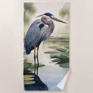 Serviette De Plage Grand héron bleu