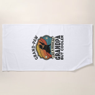 Serviette De Plage Grand Paw Grand-Père Chien Rétro Coucher de Soleil