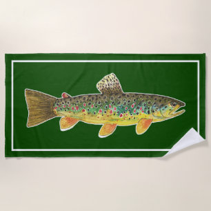 Serviette De Plage Grand Volet de truite Brown Pêche Ichthyologie Co
