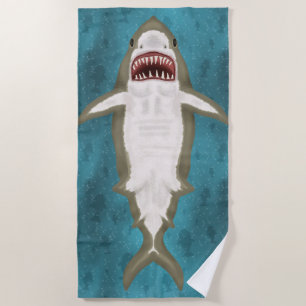 Serviette De Plage Grande Attaque de requin blanc Funny Poisson Nouve