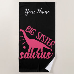 Serviette De Plage Grande soeur Saurus en rose