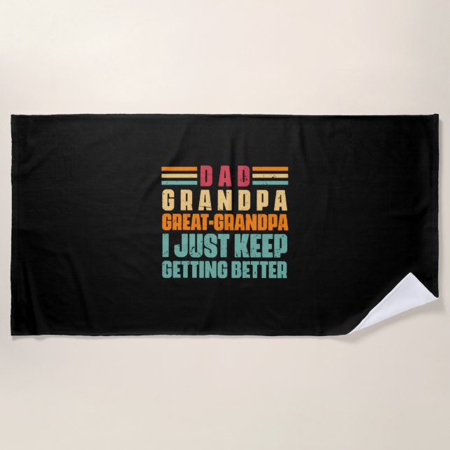 Serviette De Plage Grandfather Quotes | Dad Great Grandpa (Devant)