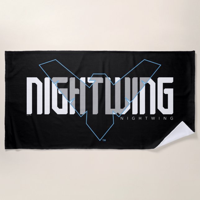 Serviette De Plage Graphique de nom high-tech Nightwing (Devant)