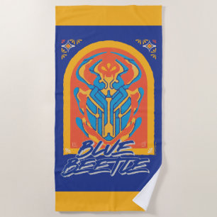 Serviette De Plage Graphique de Talavera de scarabée bleu
