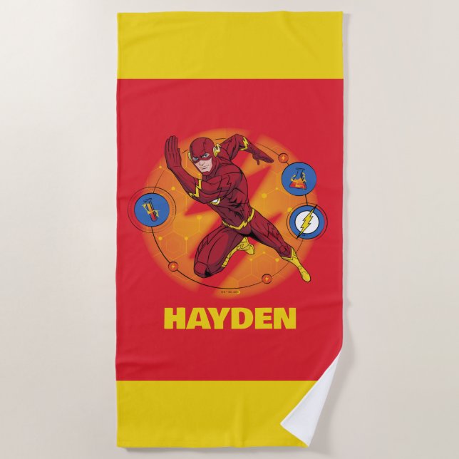 Serviette De Plage Graphique d'exécution du laboratoire Flash de dess (Devant)