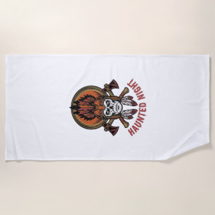 Serviette De Plage Graphisme de gravure de guerrier Halloween vintage