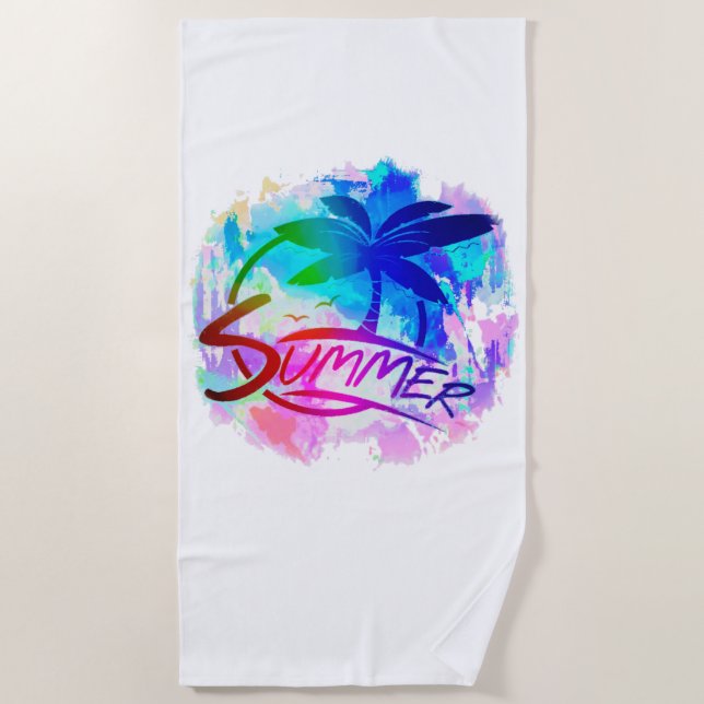Serviette De Plage Graphisme d'été  (Devant)
