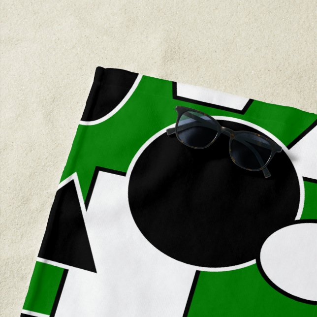 Serviette De Plage Green Bauhaus Collage (En situation)