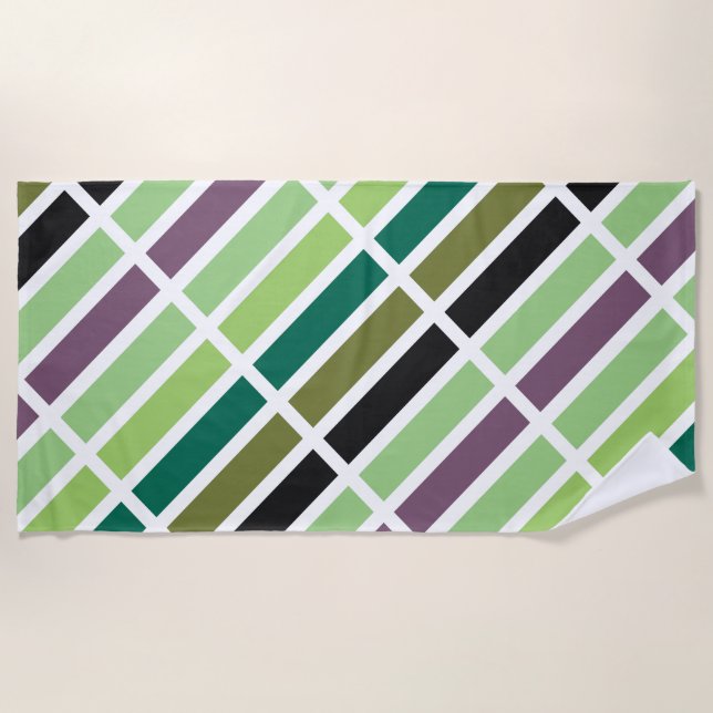 Serviette De Plage Green purple Black Hues (Devant)