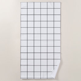 Serviette De Plage Grille noir et blanc